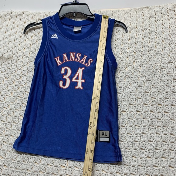 Kansas  Jersey Shirt Boys‎ XL Blue Adidas College Basketball  #34 - Picture 4 of 9